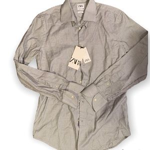 Mens Zara button up shirt size medium slim fit NWT